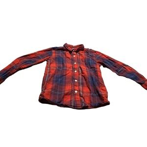 Boys Old Navy Plaid Blue and Red Button Up Shirt Size Small